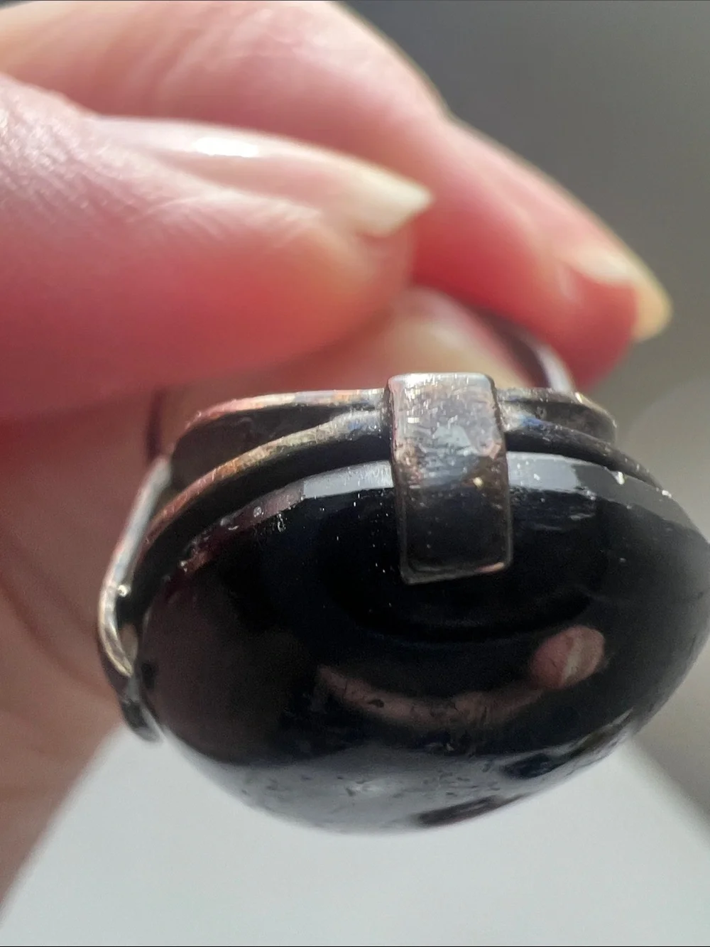 Bold & Beautiful Black Oval Statement Ring - Vintage
